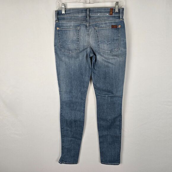 7 For All Mankind Jeans Women's 27 Blue Medium Wash The Skinny - Picture 7 of 16